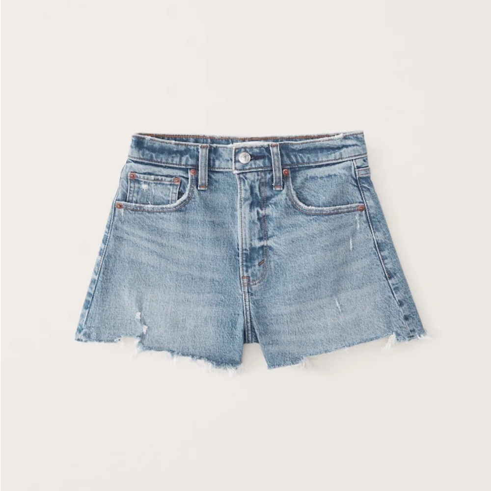 Abercrombie 90s High Rise Cutoff Shorts Size 28 in Light Medium Ripped